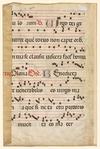 Blatt aus einem Graduale mit Musik (verso), ca. 1420-1450