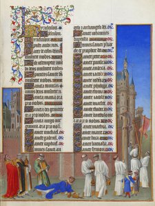 Les Très Riches Heures des Herzogs von Berry, Folio 72r - Die Prozession des Heiligen Gregor von Unbekannt