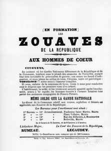 Les Zouaves, aus französischen politischen Plakaten der Pariser Kommune, Mai 1871