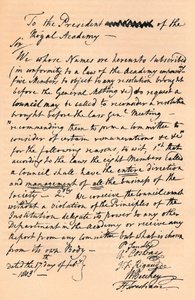 Brief an Benjamin West, Präsident der Royal Academy, 1803 1904 von Unbekannt