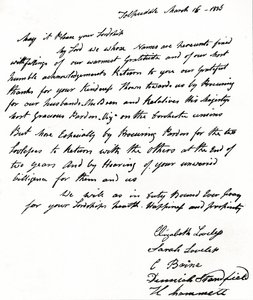 Brief an Innenminister John Russell 1792-1878 von den Frauen der Tolpuddle-Märtyrer