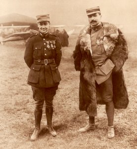Leutnant Georges Guynemer und Hauptmann Felix Brocard, französische Jagdflieger, 5. Februar 1916