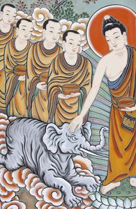 Leben des Buddha Zähmung eines Elefanten, Seoul, Südkorea von Unbekannt