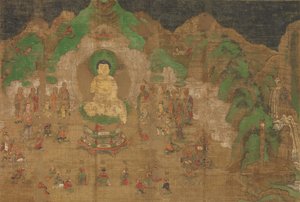 Leben des Buddha: Die Bekehrung von König Bimbisara, frühes 15. Jahrhundert von Unbekannt