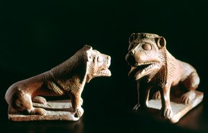 Löwen, aus Kerkouane, Tunesien, 3. Jahrhundert v. Chr.