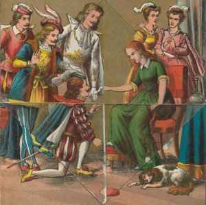 Rotkäppchen und Aschenputtel mit Überraschungsbildern, ca. 1875