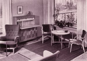 Wohnzimmermöbel von Carl-Axel Acking, hergestellt von A.B. Svenska Möbelfabrikerna, 1949