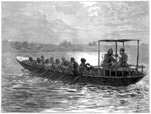 Livingstone und Stanley auf dem Weg vom Ujiji zum Rusizi-Fluss, 1871