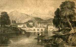 Llangollen Brücke, Schloss Dinas Bran, am Fluss Dee: Nordwales