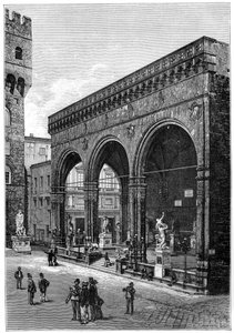 Loggia dei Lanzi, Piazza della Signoria, Florenz, Italien, 1882 von Unbekannt