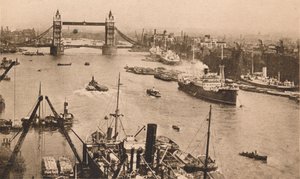 London - Tower Bridge und das Pool, ca. 1910