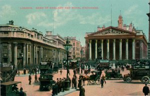 London, Bank of England und Royal Exchange, ca. 1910