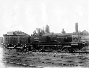 London & South Western Railway LSWR Lokomotive Nr. 5, Ganymede und Tender, ca. 1873