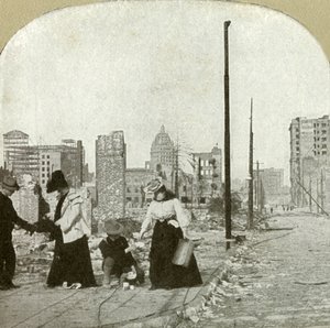 Blick nach Osten von der Ecke Ellis und Jones - Hohes Gebäude, The San Francisco Call, 1906 von Unbekannt