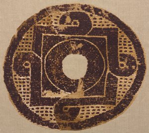 Gekreister Rundel von einer Decke oder einem Überwurf, 300-400 n. Chr. von Unbekannt