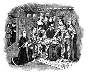 Lord Rivers und Caxton vor Edward IV von Unbekannt