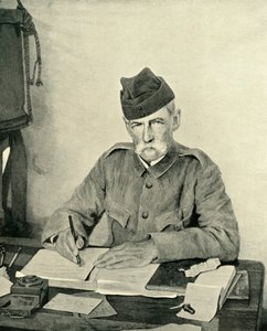 Lord Roberts schreibt in seinem Zelt, ca. 1900, 1901 von Unbekannt