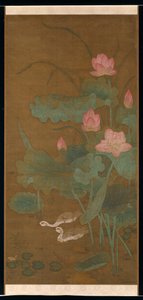 Lotus und Wasservögel von Unbekannt