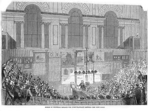 Lyon Playfair, schottischer Chemiker und Politiker, beim Vortrag, 1852 von Unbekannt