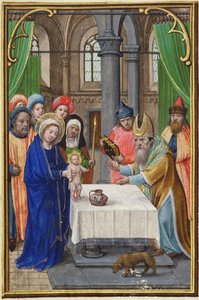 Die Darstellung im Tempel, aus einem Gebetbuch, frühes 16. Jahrhundert von Unbekannt