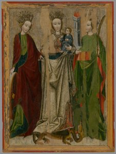 Madonna auf dem Drachen zwischen der Heiligen Katharina und Barbara von Unbekannt