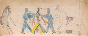 Maffet Ledger: Schwarze Kavallerieoffiziere und Indianer, ca. 1874-81 von Unbekannt