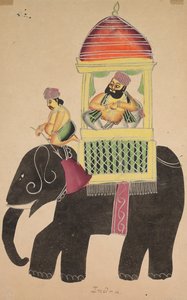 Mahant von Tarakeshwar reitet auf einem Elefanten, 1800er Jahre von Unbekannt