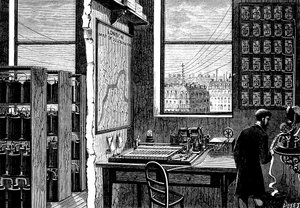 Hauptstation der Exchange Telegraph Company, London, 1882 von Unbekannt