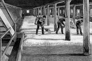 Mälzboden in einer amerikanischen Brauerei, 1885 von Unbekannt