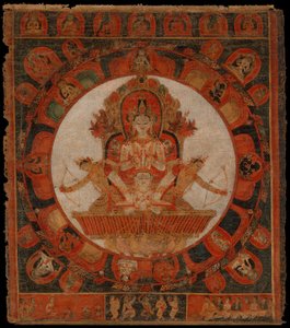 Mandala von Chandra, Gott des Mondes, spätes 14. bis frühes 15. Jahrhundert von Unbekannt
