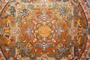 Mandala auf einem Thangka, Bhaktapur, Nepal