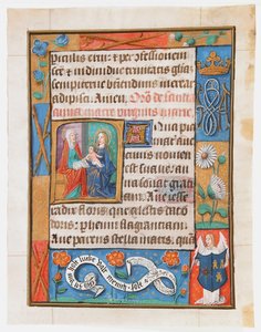 Manuskriptblatt aus einem Stundenbuch, ca. 1500