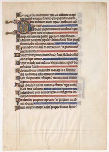 Manuskriptblatt aus einem königlichen Psalter, britisch, 13. Jahrhundert von Unbekannt