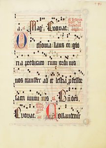 Manuskriptblatt, aus einem Antiphonar, deutsch, zweites Viertel des 15. Jahrhunderts von Unbekannt