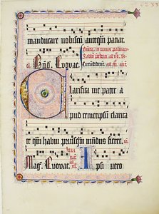 Manuskriptblatt mit Initiale C, aus einem Antiphonar, deutsch, ca. 1425-50