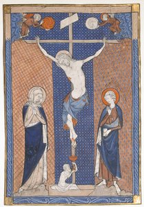 Manuskriptblatt mit der Kreuzigung, aus einem Messbuch, ca. 1270-80