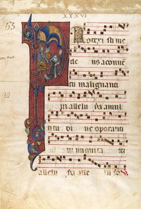 Manuskriptblatt mit dem Martyrium des heiligen Peter Martyr in einem Initial P..., ca. 1270-80 von Unbekannt