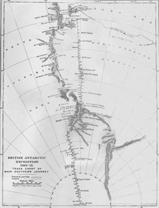 Karte - Britische Antarktisexpedition 1910-13. Streckenkarte der Hauptsüdreise, 1913 von Unbekannt