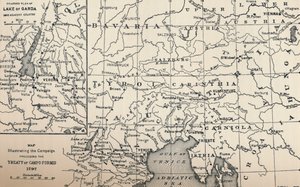 Karte zur Veranschaulichung der Kampagne vor dem Vertrag von Campo-Formio, 1797, 1896