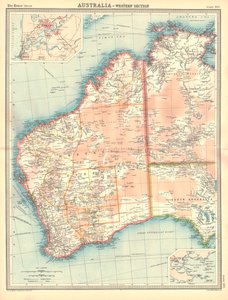 Karte von Australien - Westlicher Abschnitt