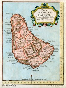 Karte von Barbados, um 1758 von Unbekannt