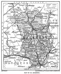 Karte von County Kilkenny, Irland