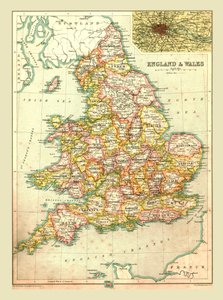 Karte von England und Wales, 1902