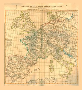 Karte von Europa, 1821