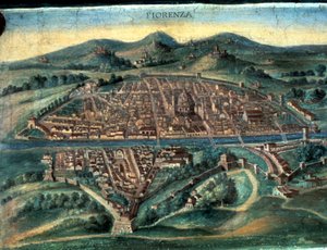 Karte von Florenz, 15. Jahrhundert