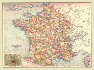 Karte von Frankreich, 1902 von Unbekannt