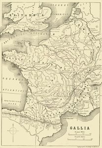 Karte von Gallien und einem Teil Britanniens, 1890