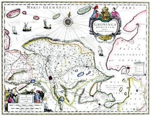 Karte von Groningen, Niederlande, 17. Jahrhundert von Unbekannt