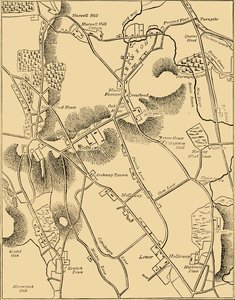 Karte von Hornsey und Umgebung im Jahr 1819, um 1876
