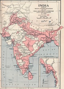 Karte von Indien im Jahr 1856 1906 von Unbekannt